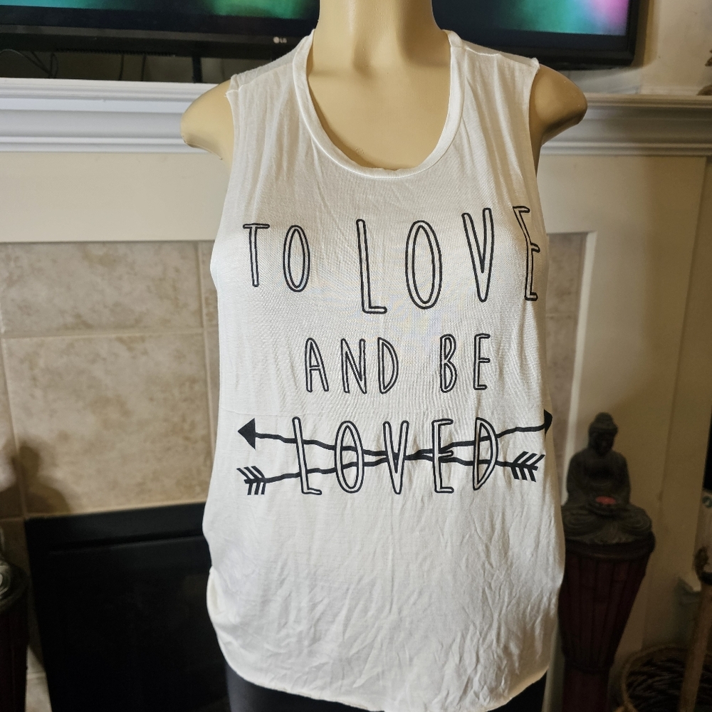 Never Worn. Graphic White Muscle Tank. Size Small.
